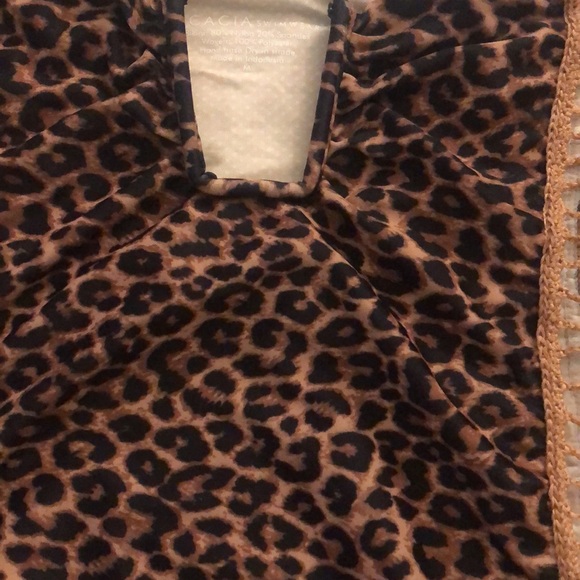 ACACIA swimwear Leopard Print- crochet Strapless Swimsuit  size M - Picture 5 of 15